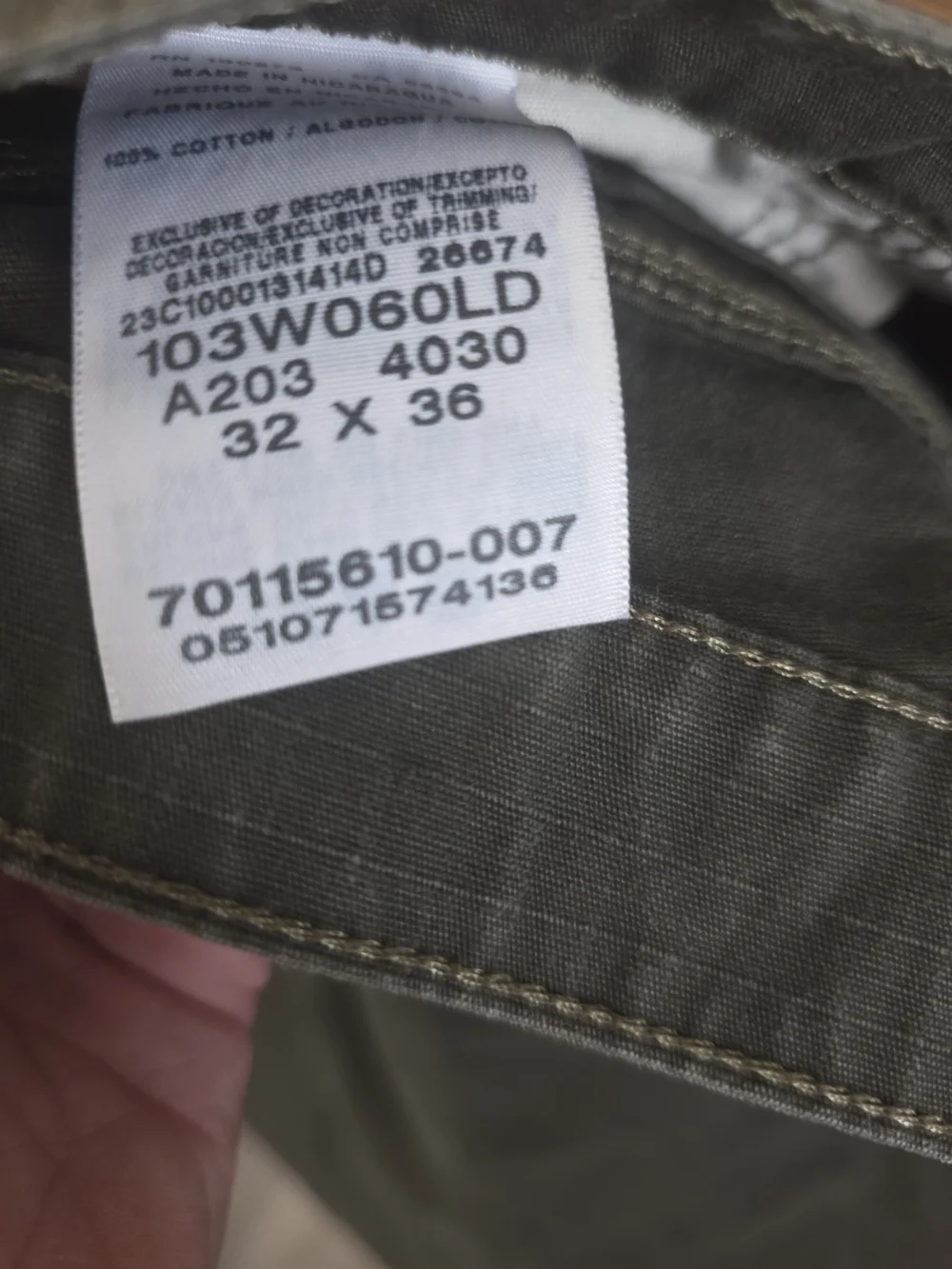 Men's Wrangler Riggs Olive Green Cargo Pants - Durable Utility Style Size 32x36